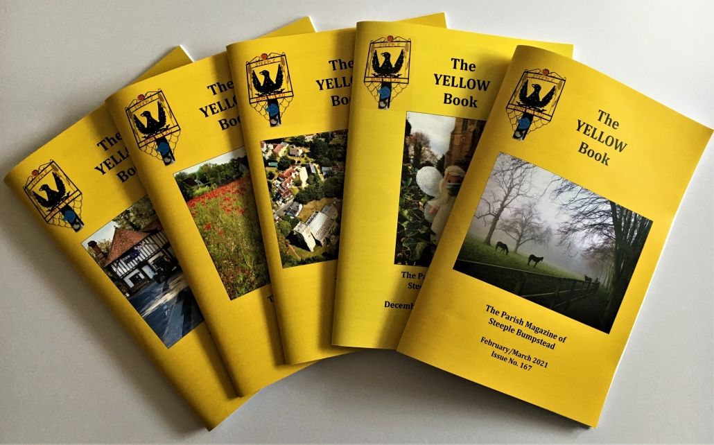 Six yellow magazines titled "The YELLOW Book" are fanned out on a white surface.