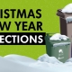 Snowy bins and recycling bag with text: "Christmas & New Year Collections." Braintree District Council logo.