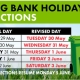 Spring Bank Holiday waste collection timetable changes with new collection dates and images of bins and bags.