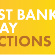 Text "August Bank Holiday Collections" on a yellow background with sunflowers on the right.