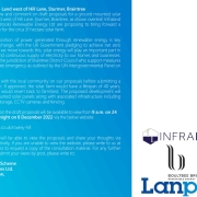 Invitation leaflet for Rowley Hill Solar consultation, with contact details and logos on a blue background.