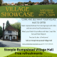 Poster for Steeple Bumpstead Village Showcase, with event details and images of a village and people outdoors.