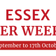 Red text reads "Essex Bigger Weekend, 18 September to 17 October 2021" on a white background.